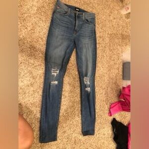 HUDSON Blair High Rise Jean Super Skinny Raw Hem- color Ari -size 27. Like new